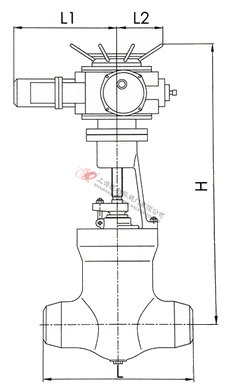 Z961H對焊閘閥(電動)外形結構圖