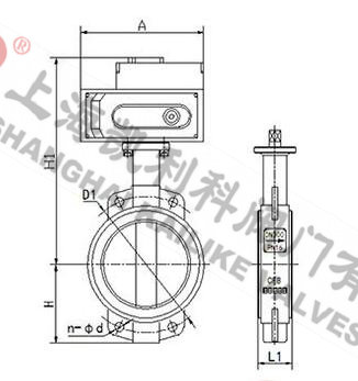 D971X電動軟密封蝶閥外形結(jié)構(gòu)圖