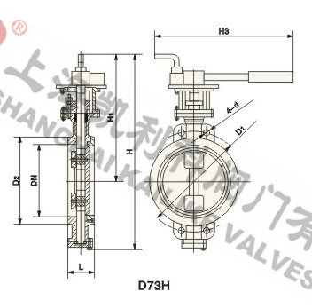 D73H手柄蝶閥外形結構圖