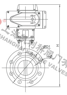 D941F46電動襯氟法蘭蝶閥外形結(jié)構(gòu)圖
