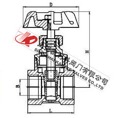 J15W銅截止閥外形結構圖