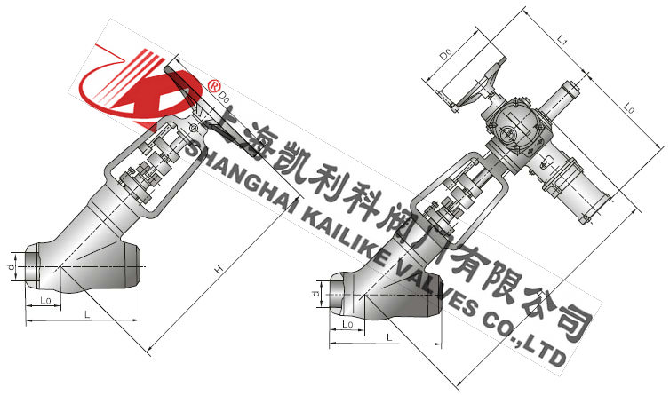 J65Y-Y型截止閥外形結(jié)構(gòu)圖