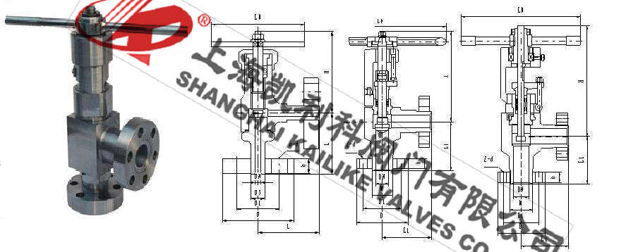 L44Y高壓角式節流閥外形結構圖