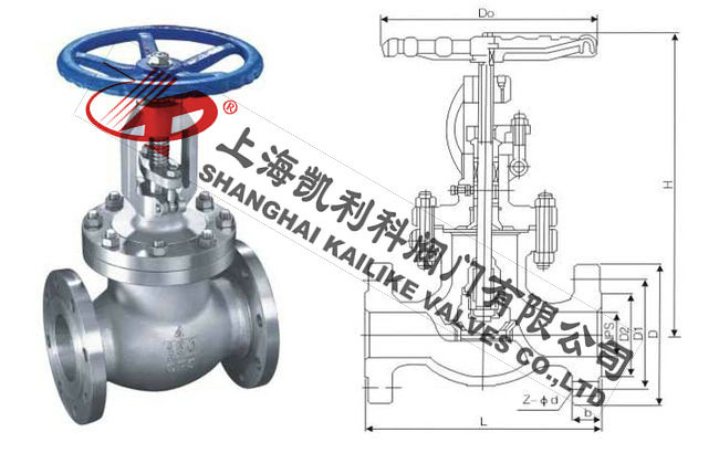 J41W 美標(biāo)截止閥外形結(jié)構(gòu)圖