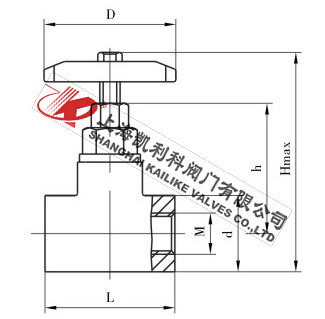 YJF-L內螺紋液壓截止閥外形結構圖