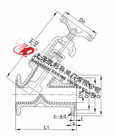 J45J直流式襯膠截止閥外形結(jié)構(gòu)圖