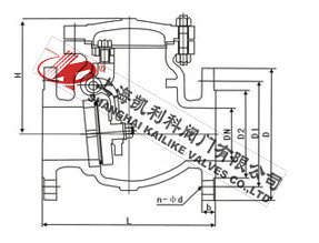 H44H、H44W美標不銹鋼止回閥外形結(jié)構(gòu)圖