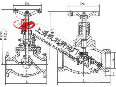 T40H手動調(diào)節(jié)閥外形結(jié)構(gòu)圖