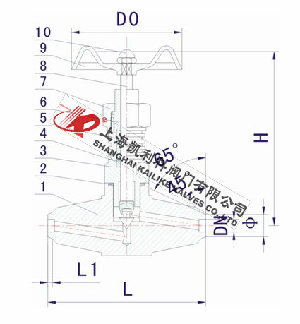J61Y-40P-64P-160P-320P高溫高壓針型閥外形結(jié)構(gòu)圖