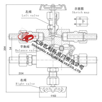 QFF3三閥組外形結(jié)構(gòu)圖