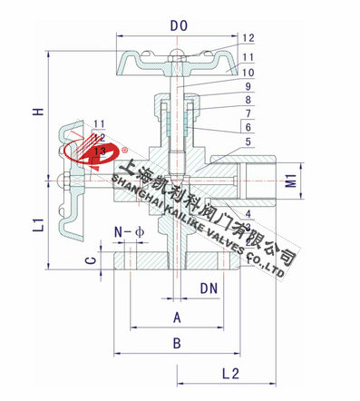 J49H、J49W壓力表針型閥外形結(jié)構(gòu)圖