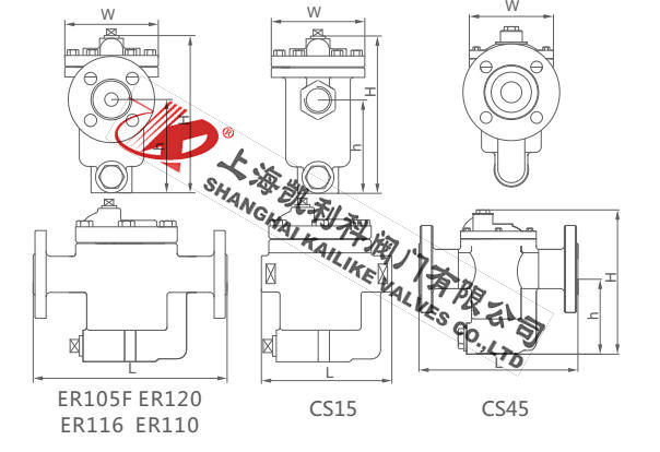 CS15H自由半浮球式疏水閥外形結(jié)構(gòu)圖