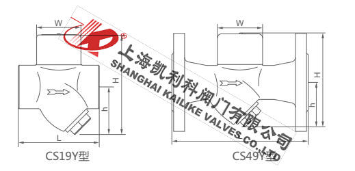 CS49H圓盤式疏水閥(Y型)外形結構圖