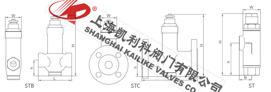 STB、STC恒溫式疏水閥外形結構圖