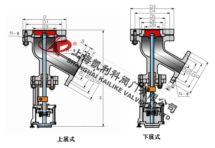 FL641H不銹鋼氣動(dòng)放料閥外形結(jié)構(gòu)圖