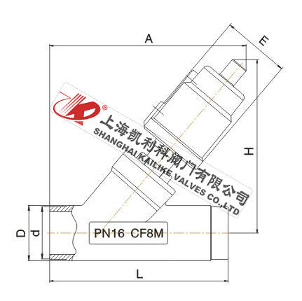 JF2000蒸汽氣動角座閥外形結(jié)構(gòu)圖