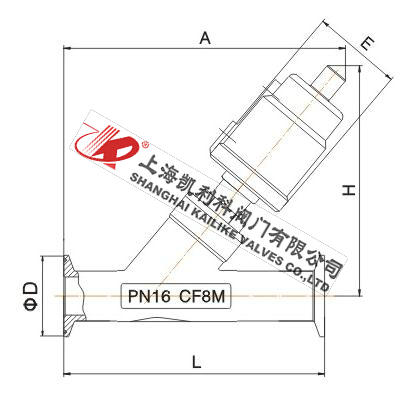 JF2000全不銹鋼衛生級氣動角座閥外形結構圖