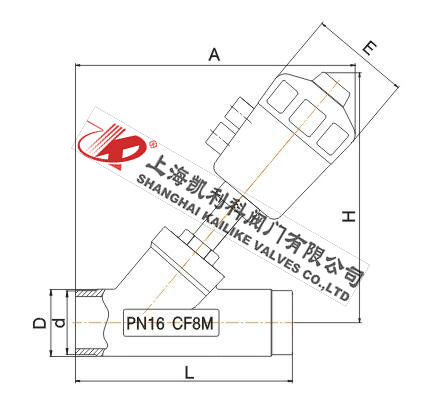 JF2000氣動焊接角座閥外形結(jié)構(gòu)圖