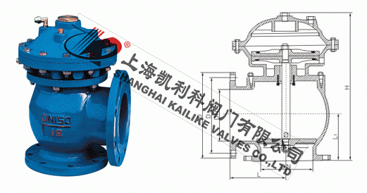 JM744X液動(dòng)隔膜角式排泥閥外形結(jié)構(gòu)圖
