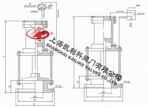 H642X氣動池底排泥閥外形結構圖
