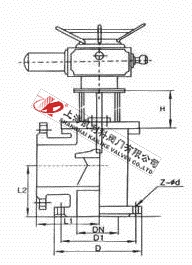 J944X電動角式排泥閥外形結構圖