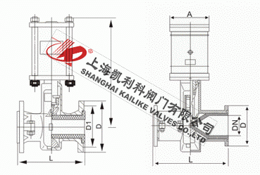 GJ6K41X氣動管夾閥外形結構圖