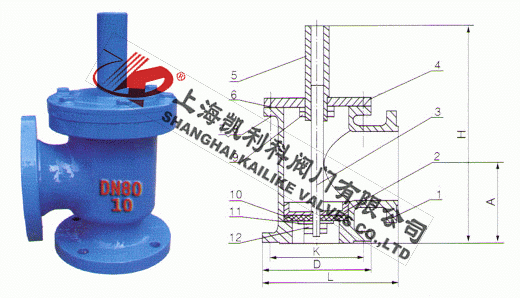 SSDF水上式底閥外形結(jié)構(gòu)圖
