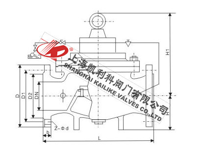 100X不銹鋼遙控浮球閥外形結構圖
